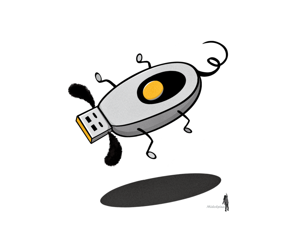 Ilustración de pendrive con detalles